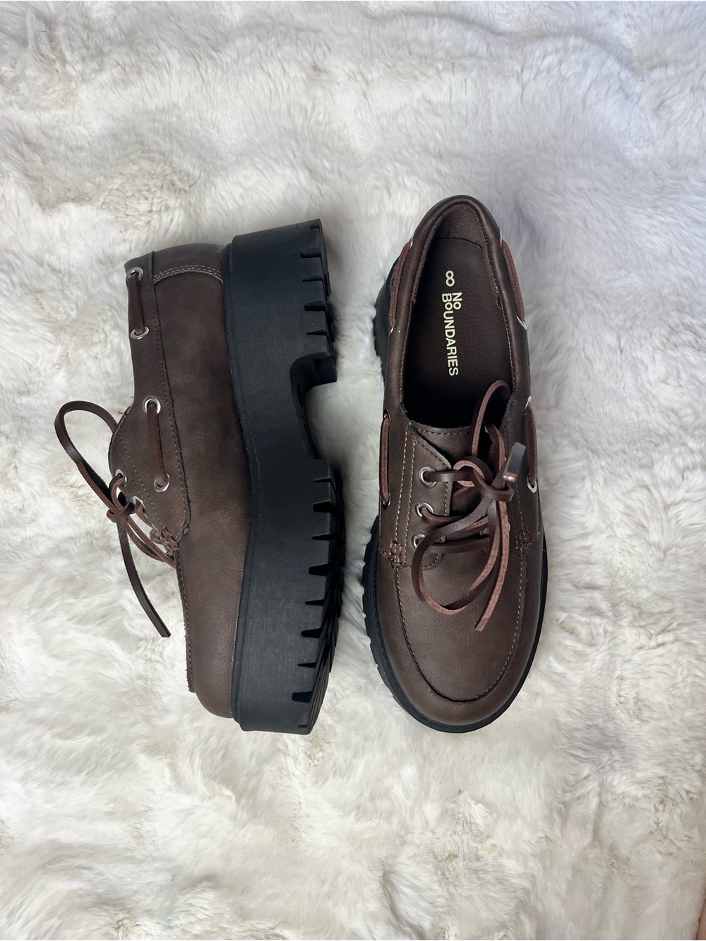 No Boundaries Brown Lug Sole Platform Boat Shoes Size 8 – Like New Office Siren
